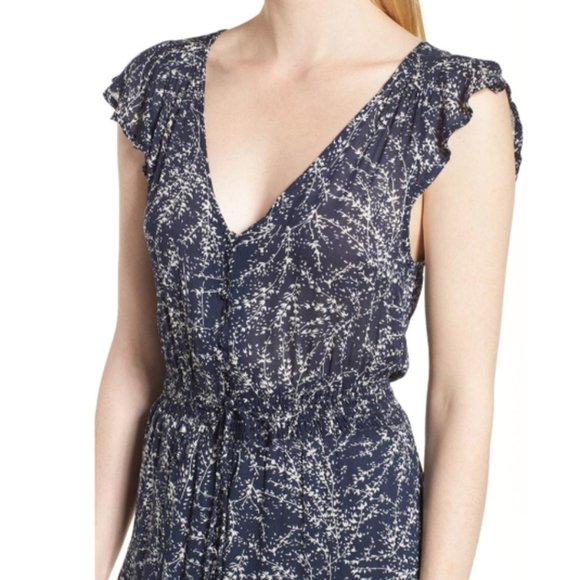 Lucky Brand | Felice Blue Floral Print Midi Dress - Picture 4 of 12